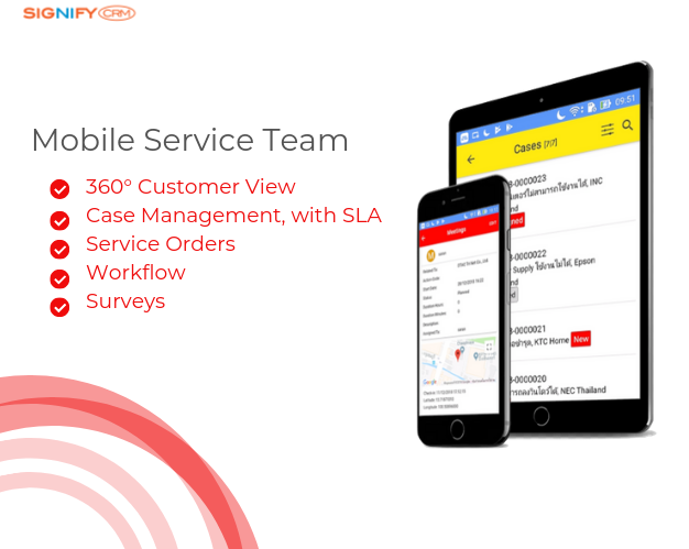 Mobile Service Team using SignifyCRM